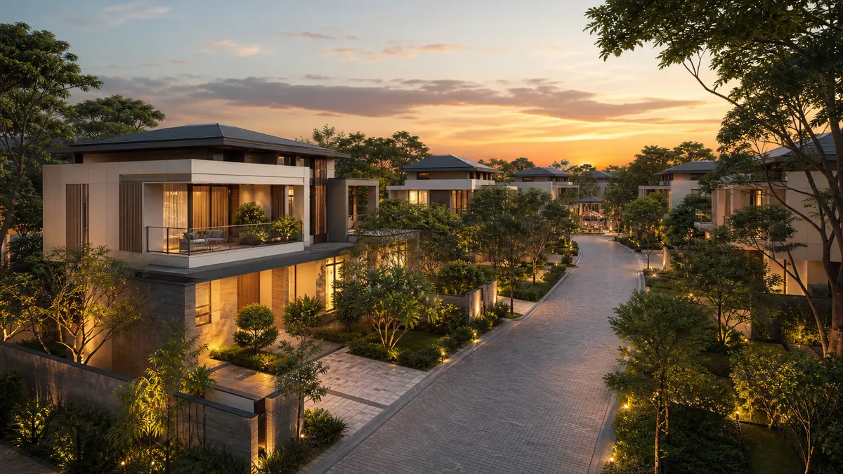 Artistic impression of upcoming villas in East Bangalore by Motherland Developers