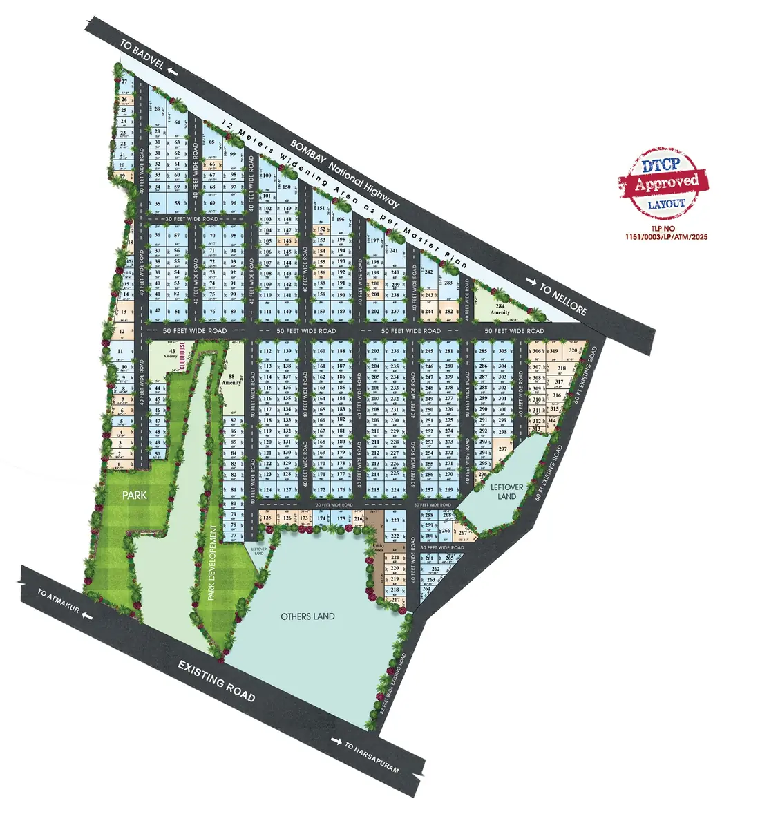 Sunrise City Atmakur layout master plan