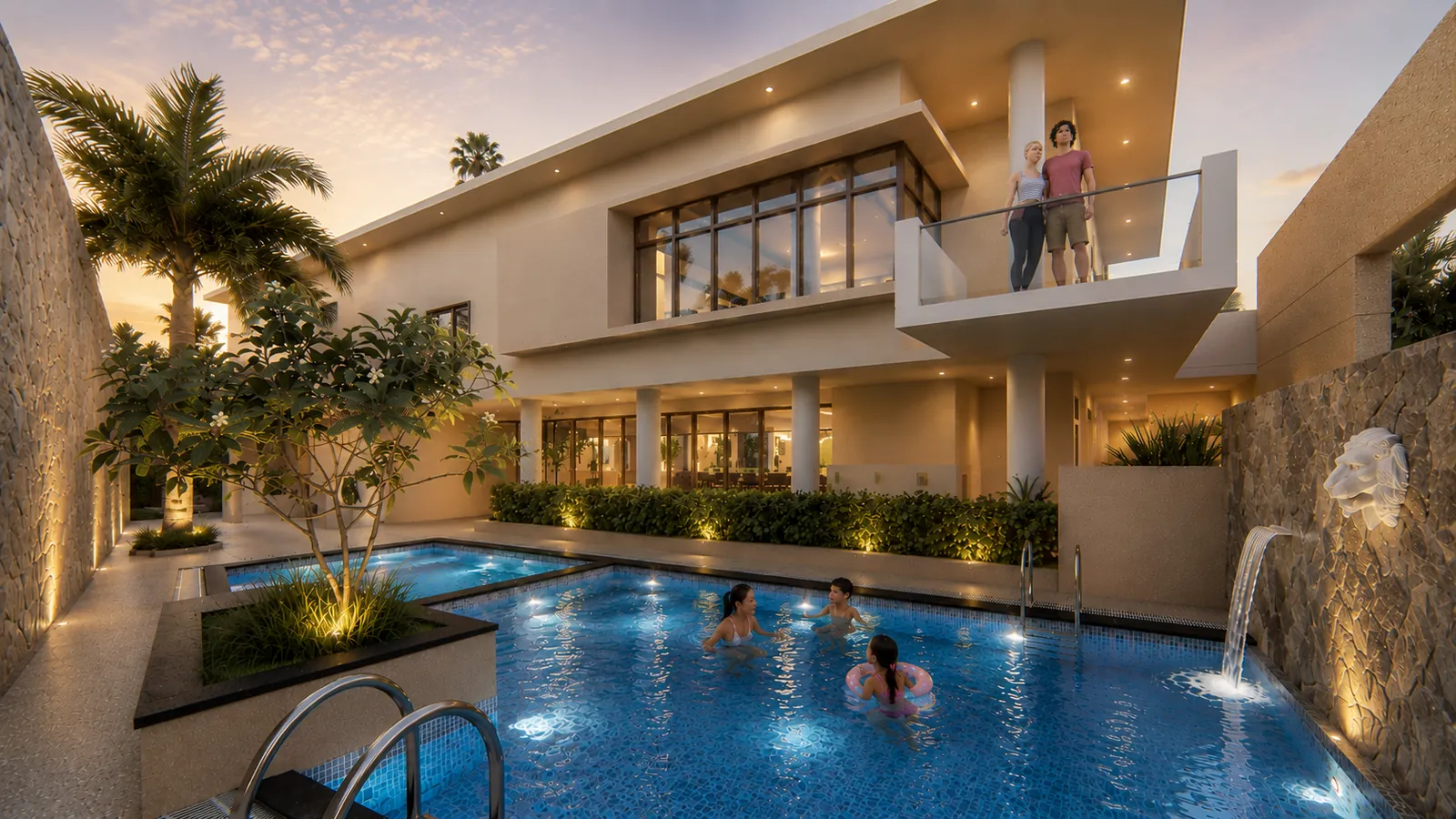 Artist's impression of the Sunrise City family pool and clubhouse