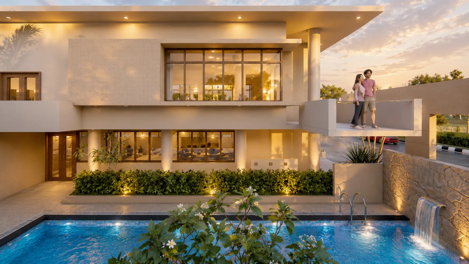 Artist's impression of the Sunrise City clubhouse pool lounge