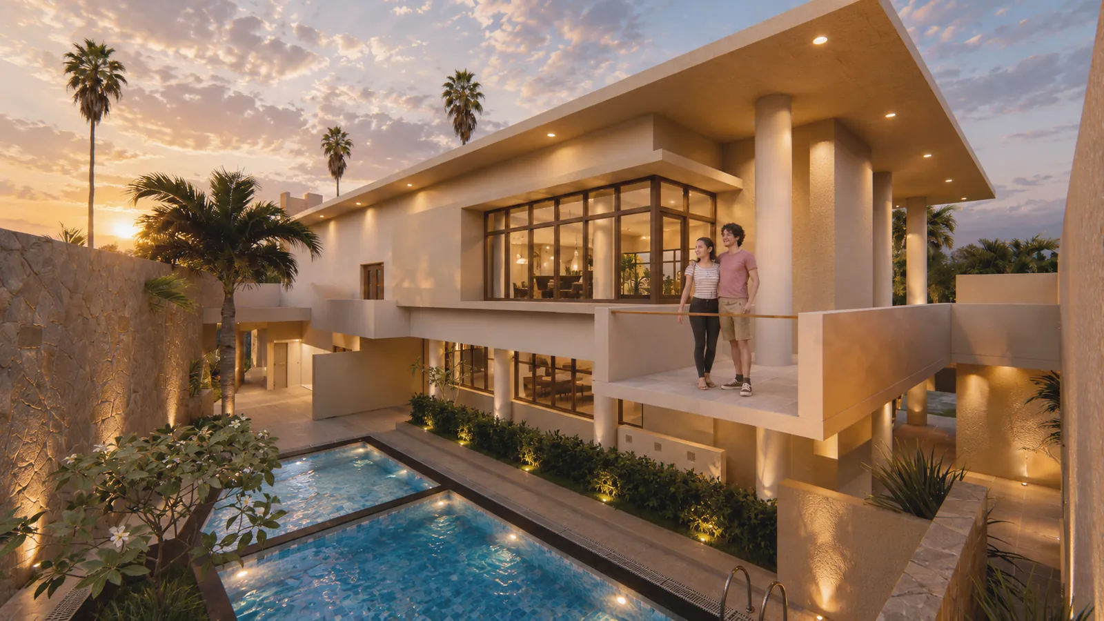 Artist's impression of the Sunrise City clubhouse pool terrace