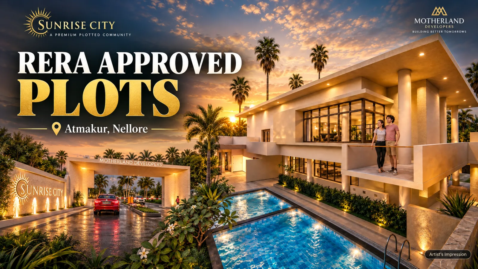 Motherland Sunrise City Atmakur | RERA & DTCP Approved gated community plots for sale in Atmakur, Nellore